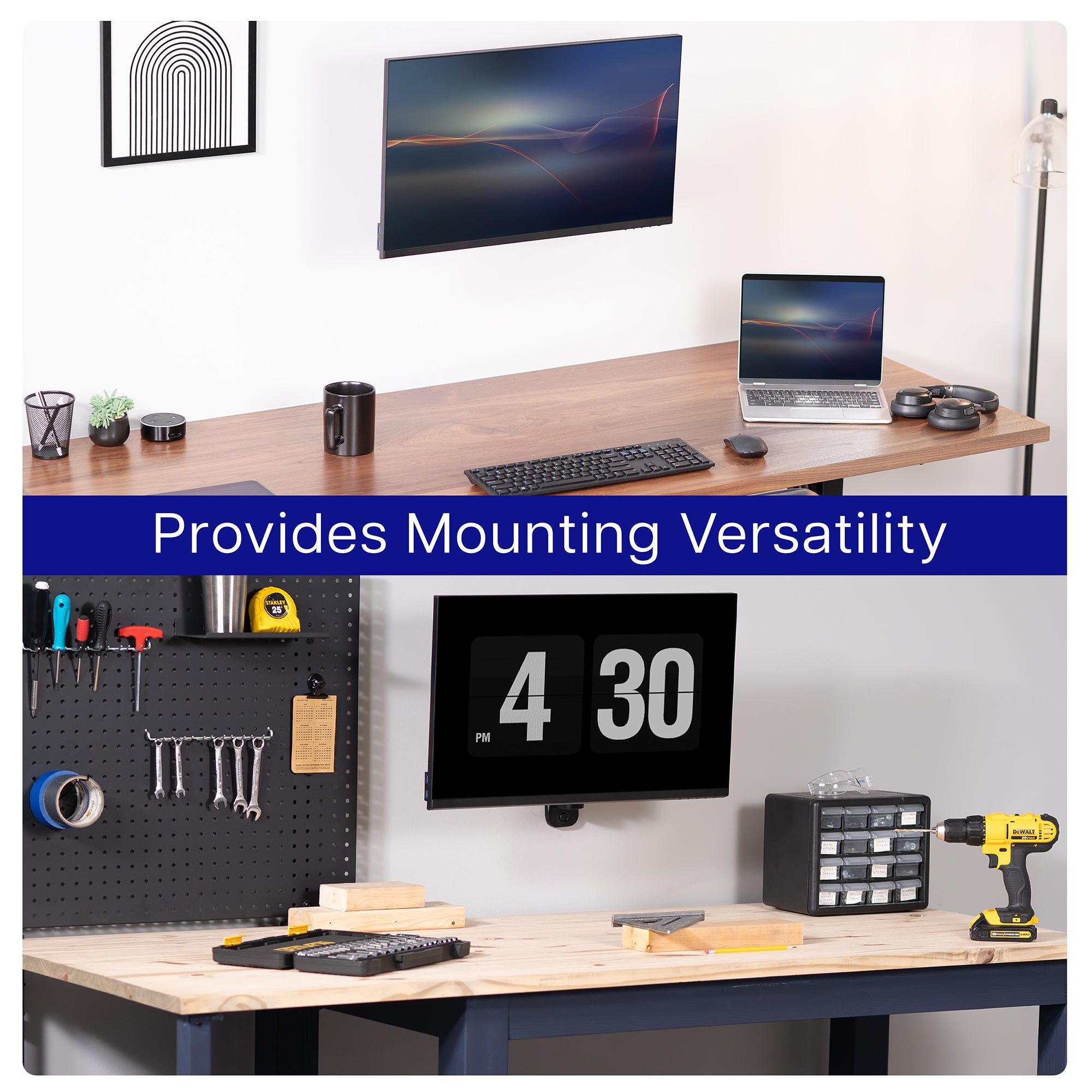 Gas Spring Full Articulating Arm Monitor Wall Mount for 17" to 27" Screens