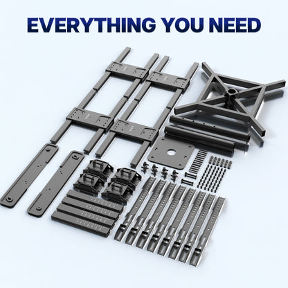 Everything you need to assemble your quad hanging tv mount