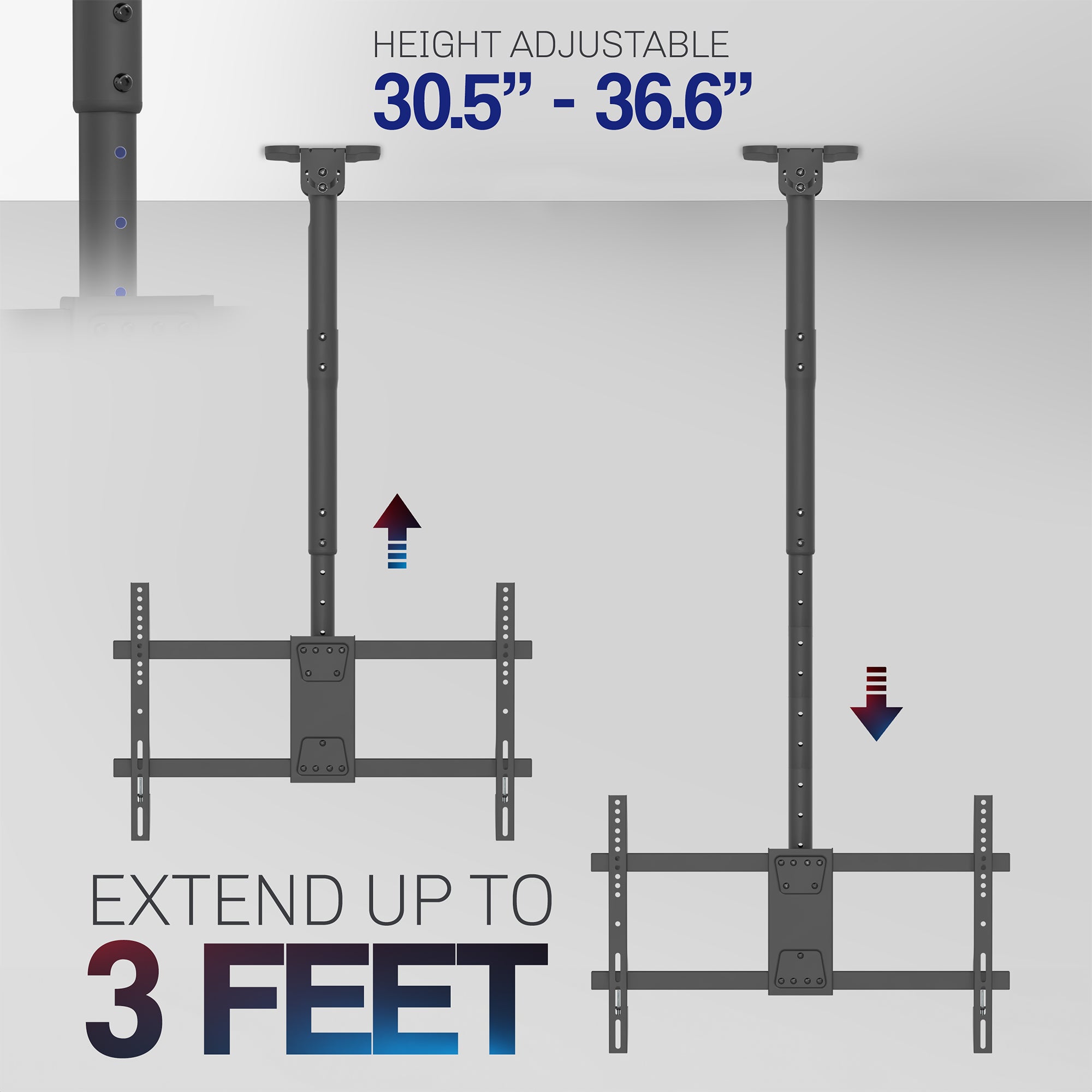 43” to 86” TV Ceiling Mount with Extension Pole