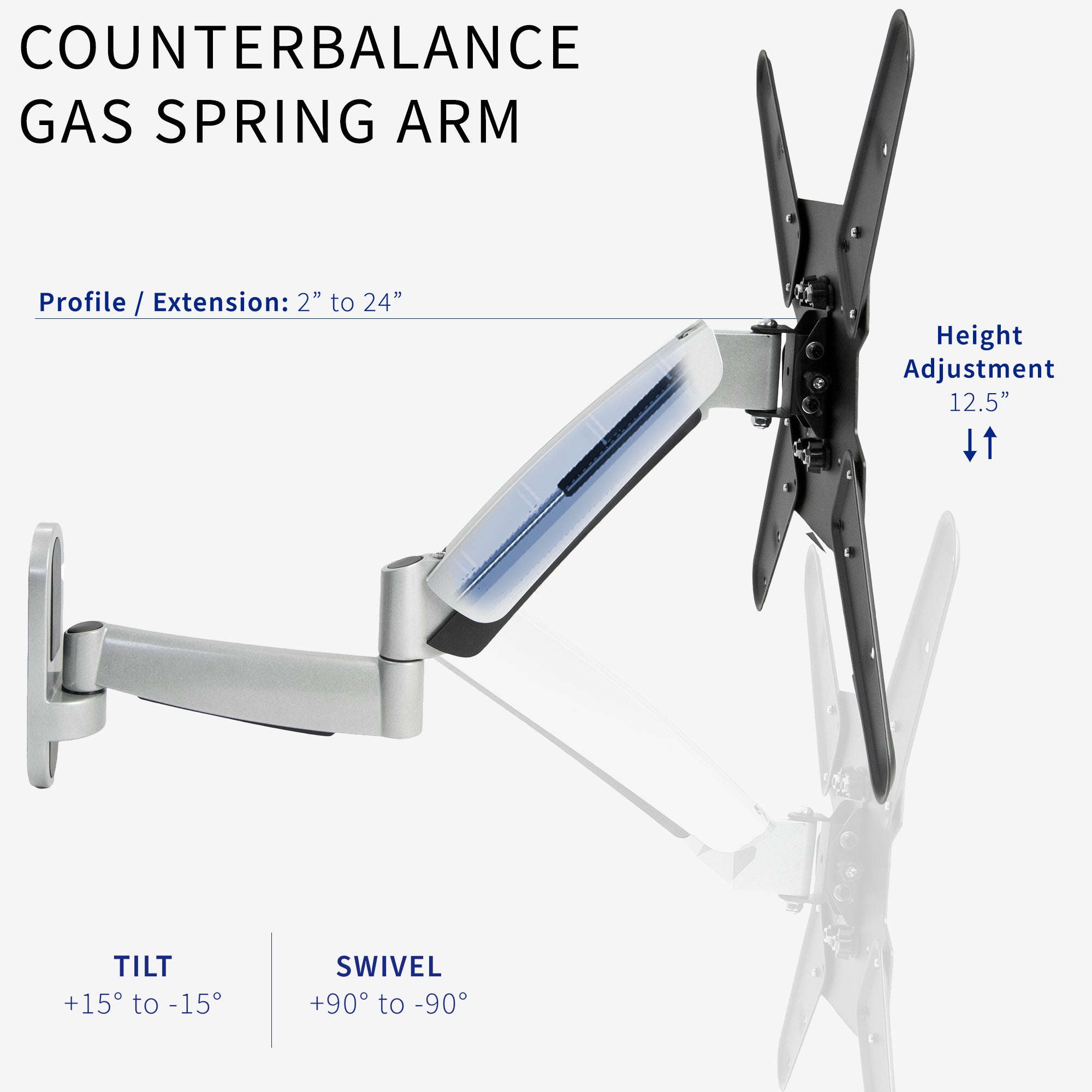 counterbalance gas spring arm