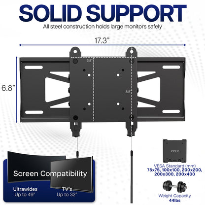 Low Profile Ultrawide Monitor Wall Mount - Up to 49" Screens