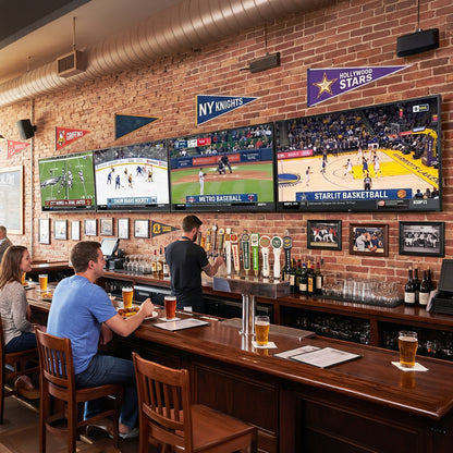 Pop-Out TV Tilting 1x4 Video Wall Mounts - 37” to 65” Screens
