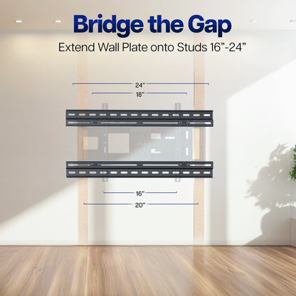 Wall and Ceiling Plate Extension Brackets with measurements on a wall.