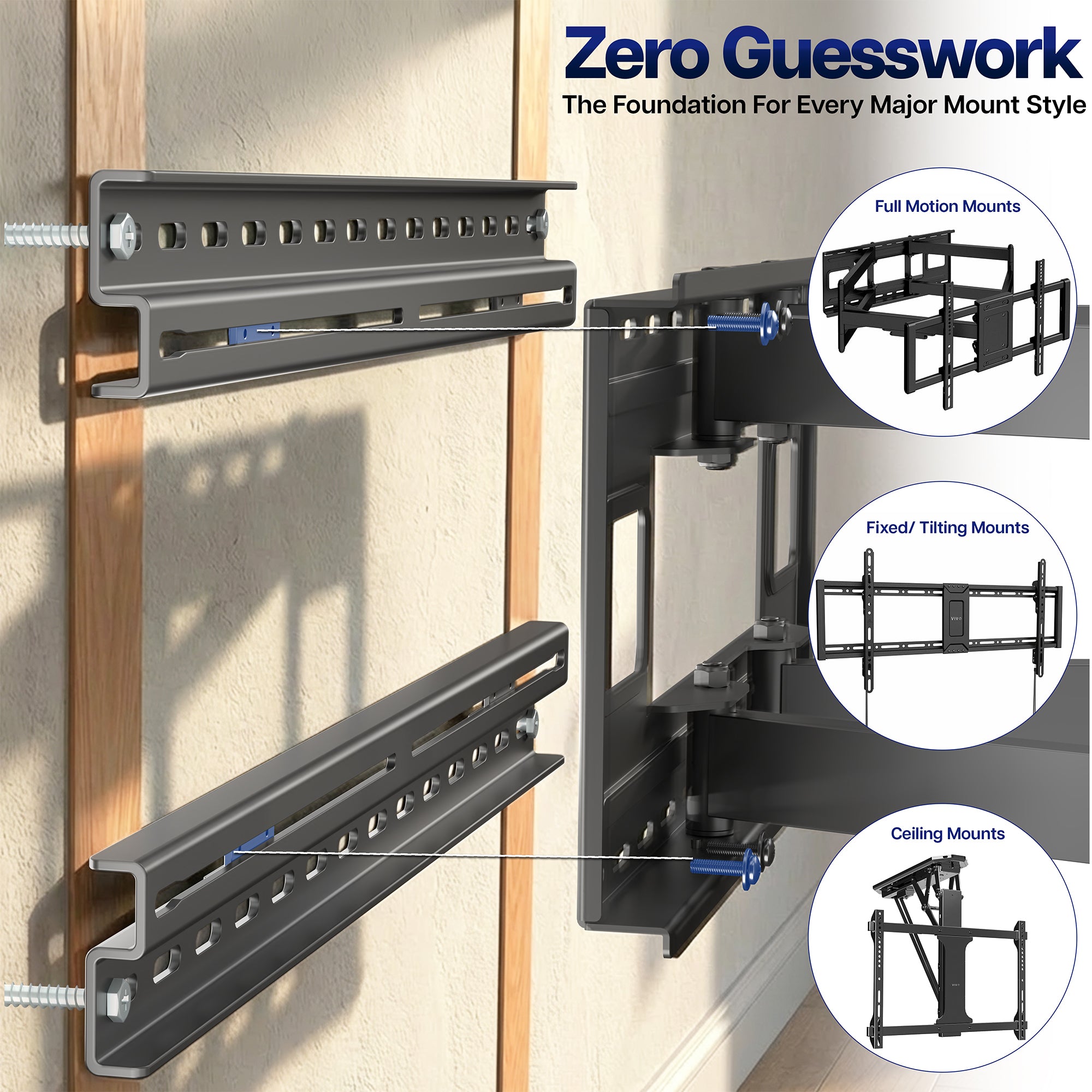 Wall and Ceiling Plate Extension Brackets with various mounting styles on a neutral background