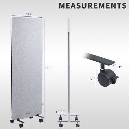 Measurements and Caster size for Mobile Freestanding Room Divider