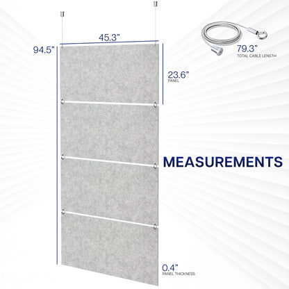 Measurement chart of a panel with dimensions labeled on a white background
