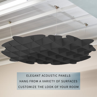 2-Pack Acoustic Ceiling Waffle Panels