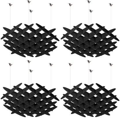 4-Pack Acoustic Ceiling Waffle Panels