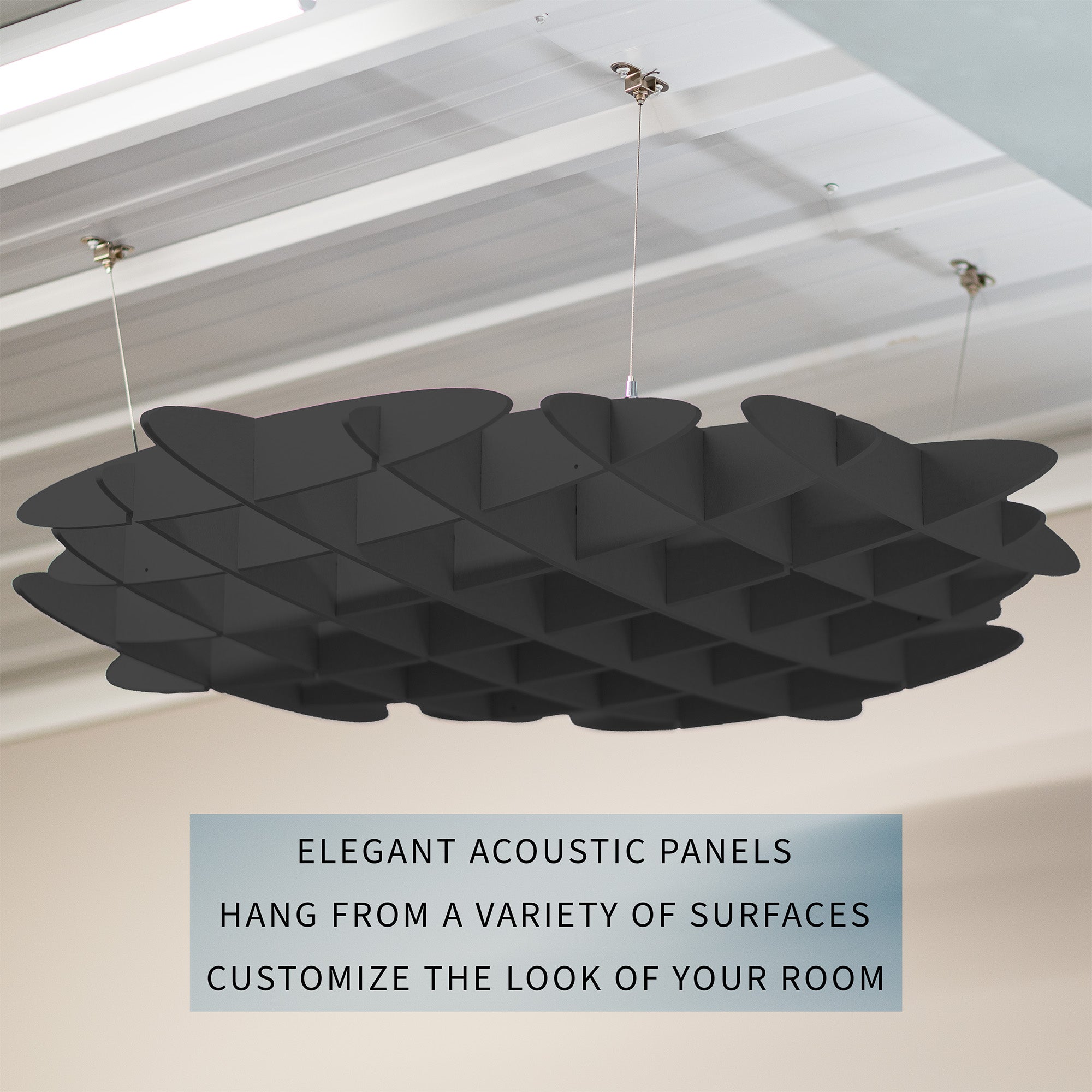 4-Pack Acoustic Ceiling Waffle Panels