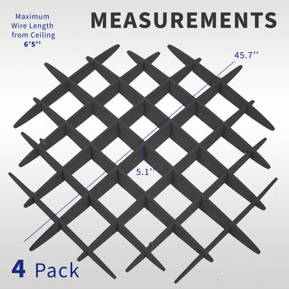 4-Pack Acoustic Ceiling Waffle Panels
