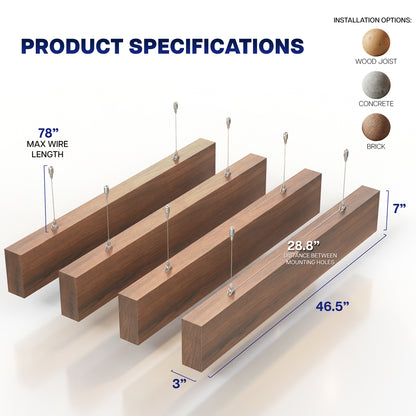 Wood Grain PET Acoustic Ceiling Beams (x4)