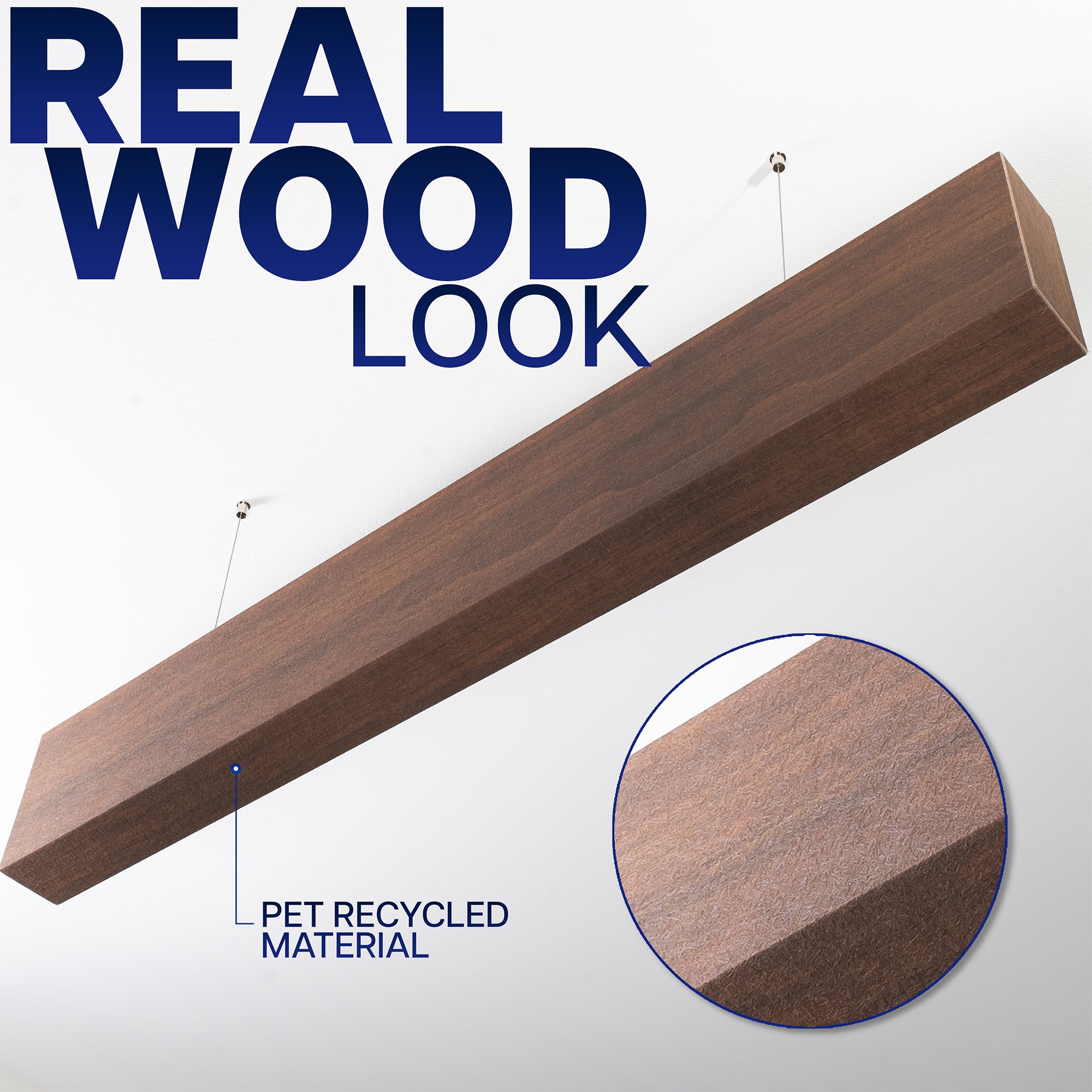 Wood Grain PET Acoustic Ceiling Beams (x4)