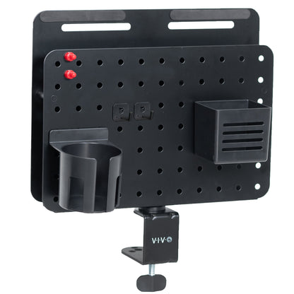 Clamp-on Rotating Pegboard with Laptop Holder