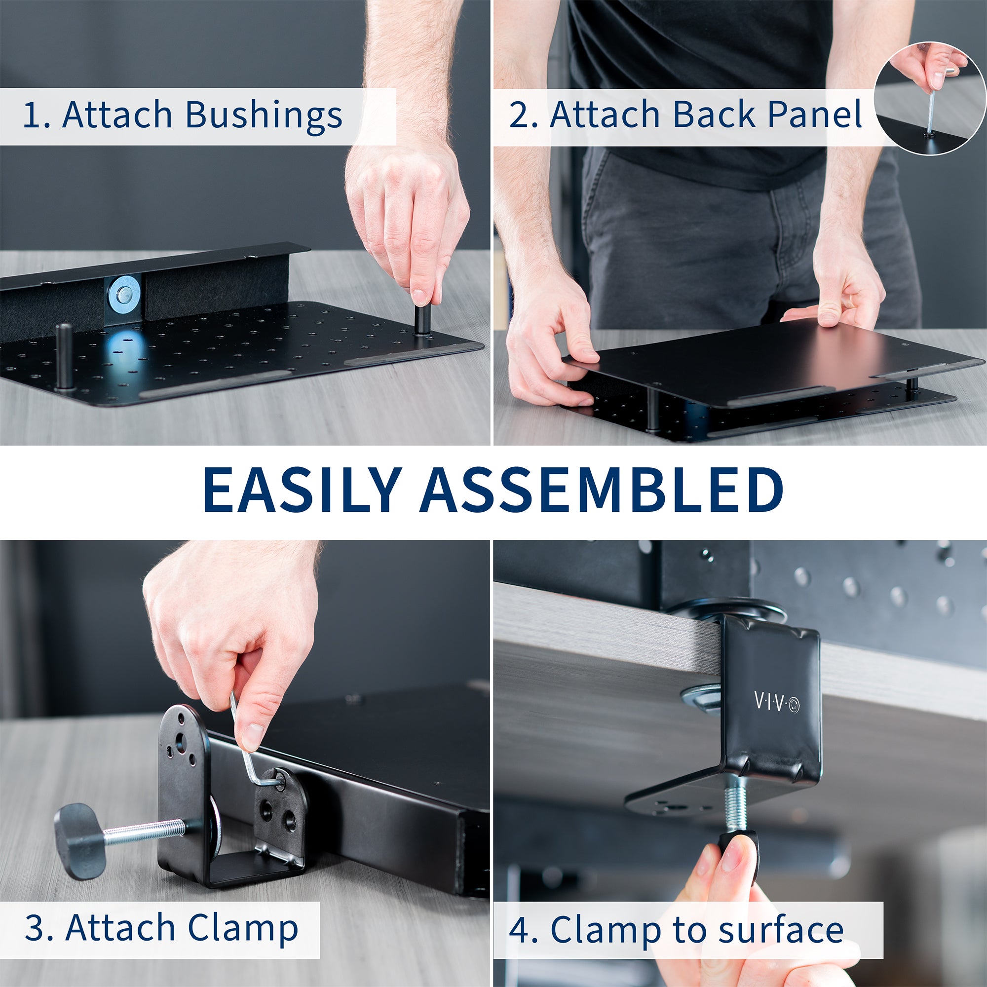 Clamp-on Rotating Pegboard with Laptop Holder