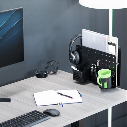 Clamp-on Rotating Pegboard with Laptop Holder