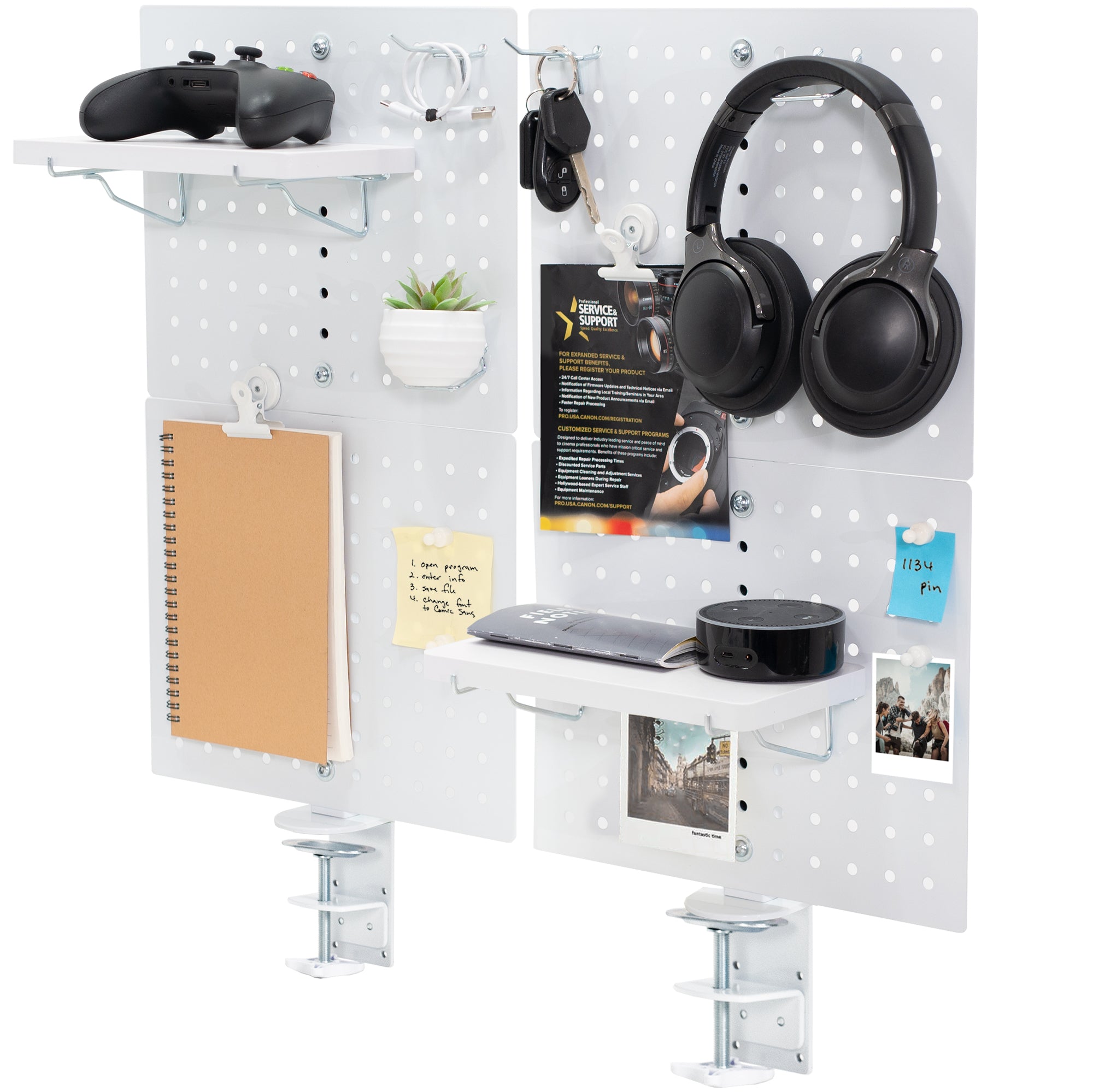 Clamp-on Desk Back Panel & Accessory Holder