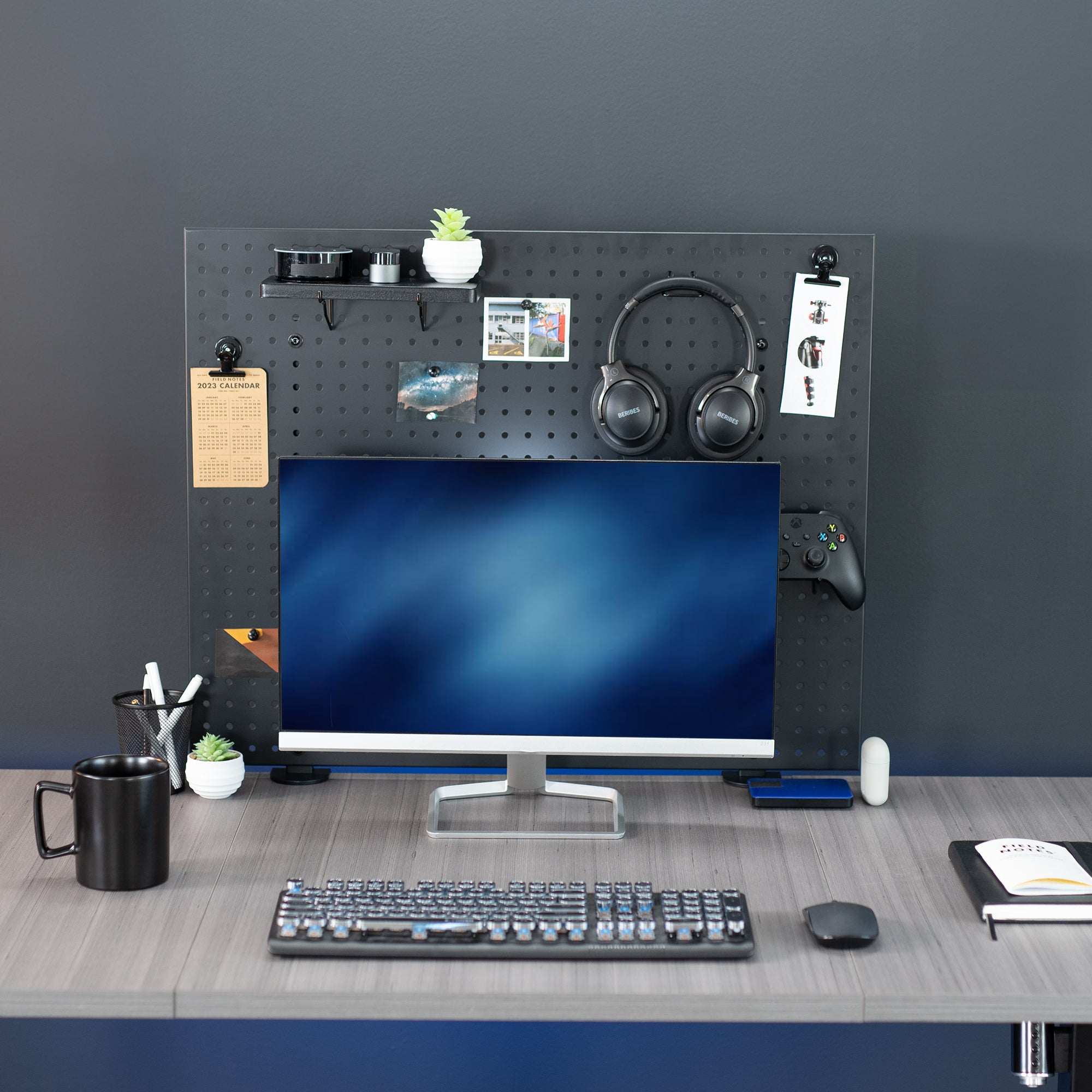 30" Clamp-on Desk Back Panel & Accessory Holder