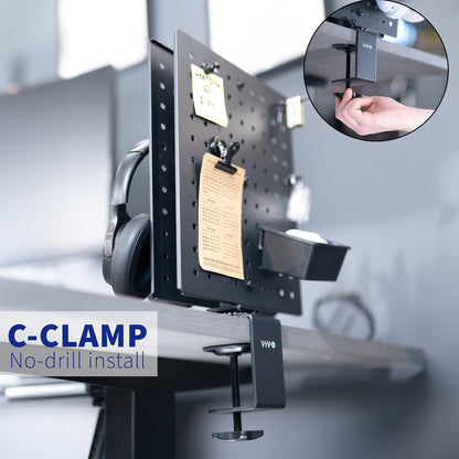 Black Clamp-on Rotating Pegboard & Accessory Holder