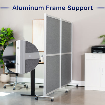 Mobile Modular Wall System Freestanding Room Dividers with aluminum frame support in an office setting