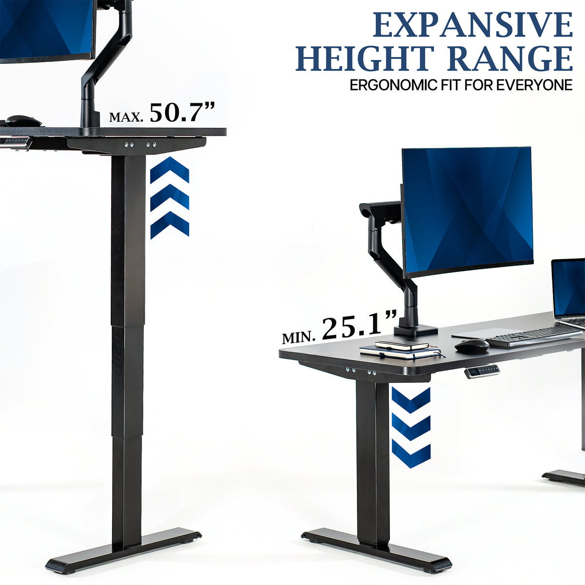 VIVO PRO 60" x 24" Dual Motor Electric Desk