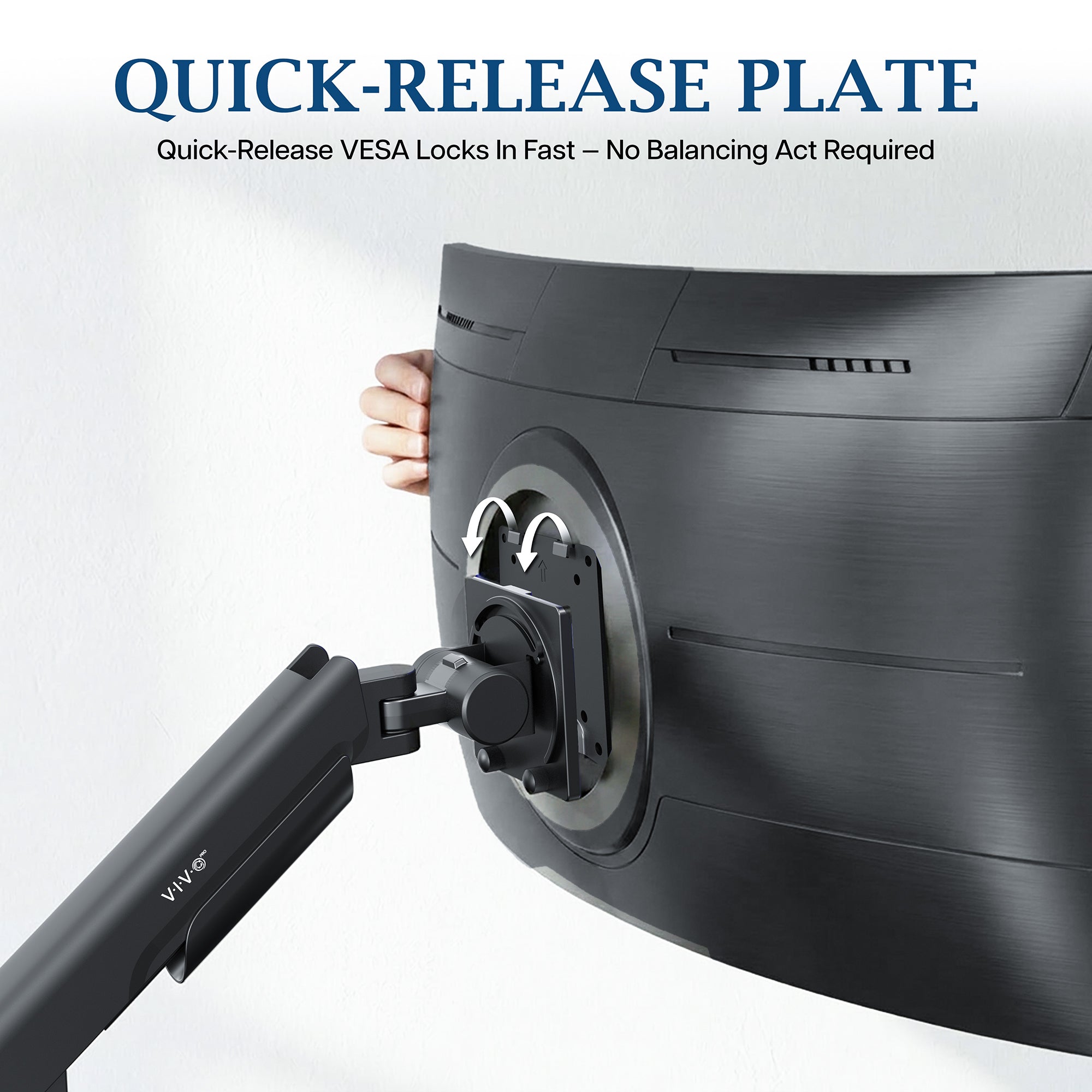 VIVO PRO Pneumatic Arm Single Ultrawide Monitor Desk Mount - Up to 57" Screens