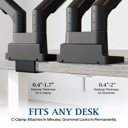 VIVO PRO Pneumatic Arm Dual Ultrawide Monitor Desk Mount - Up to 45" Screens