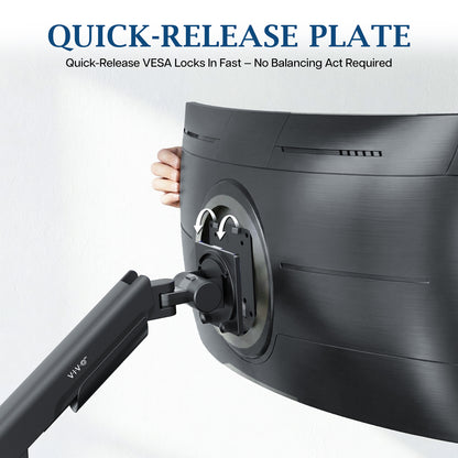 VIVO PRO Pneumatic Arm Dual Ultrawide Monitor Desk Mount - Up to 45" Screens