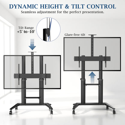VIVO PRO Aluminum Large Screen TV Cart - 32” to 120” Screens
