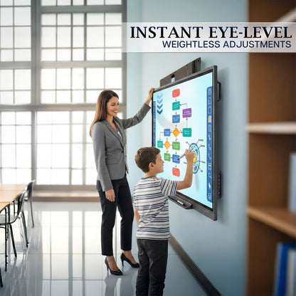 VIVO PRO 65”-86” inch Manual Height Adjustable TV and Interactive Display Wall Mount with Weight Balancing Design