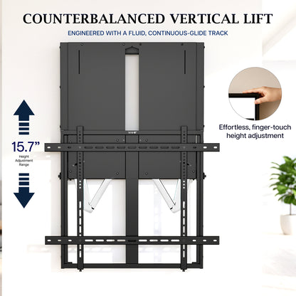 VIVO PRO 65”-86” inch Manual Height Adjustable TV and Interactive Display Wall Mount with Weight Balancing Design
