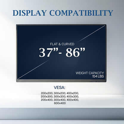VIVO PRO aluminum TV wall mount compatible with 37-inch to 86-inch flat-screen TVs and displays