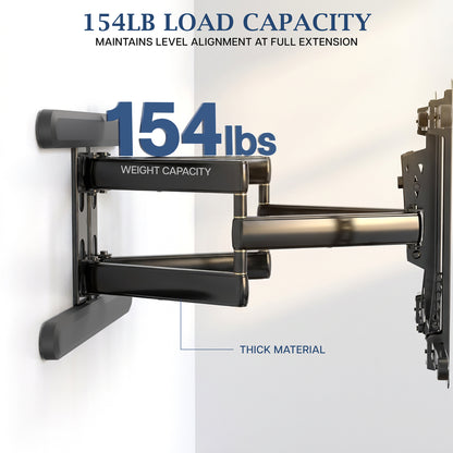Heavy-duty aluminum TV wall mount supporting large flat-screen displays up to 154 pounds