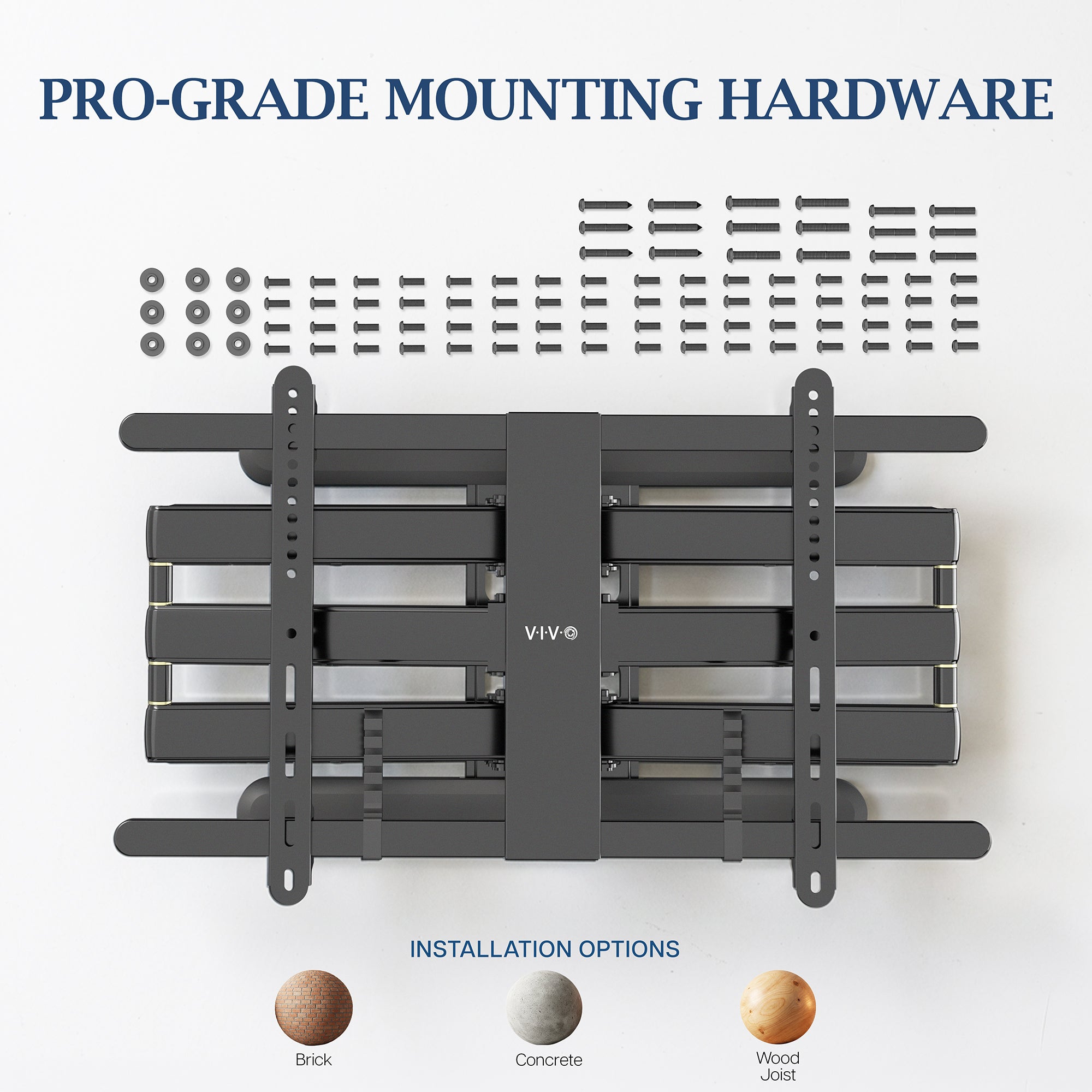VIVO PRO premium aluminum TV wall mount with included hardware for 37-inch to 86-inch flat-screen installation