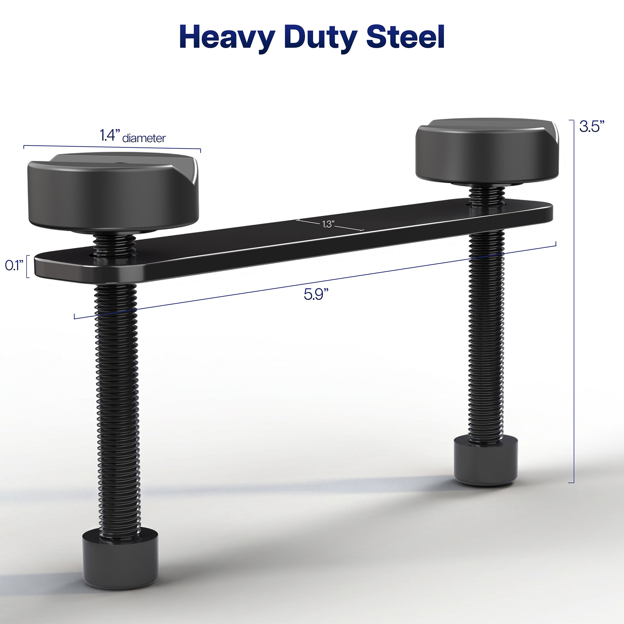 Heavy-duty steel clamp extension bracket designed for strong and stable desk mounting support