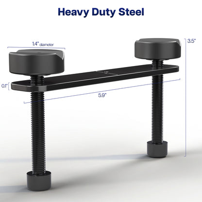 Heavy-duty steel clamp extension bracket designed for strong and stable desk mounting support