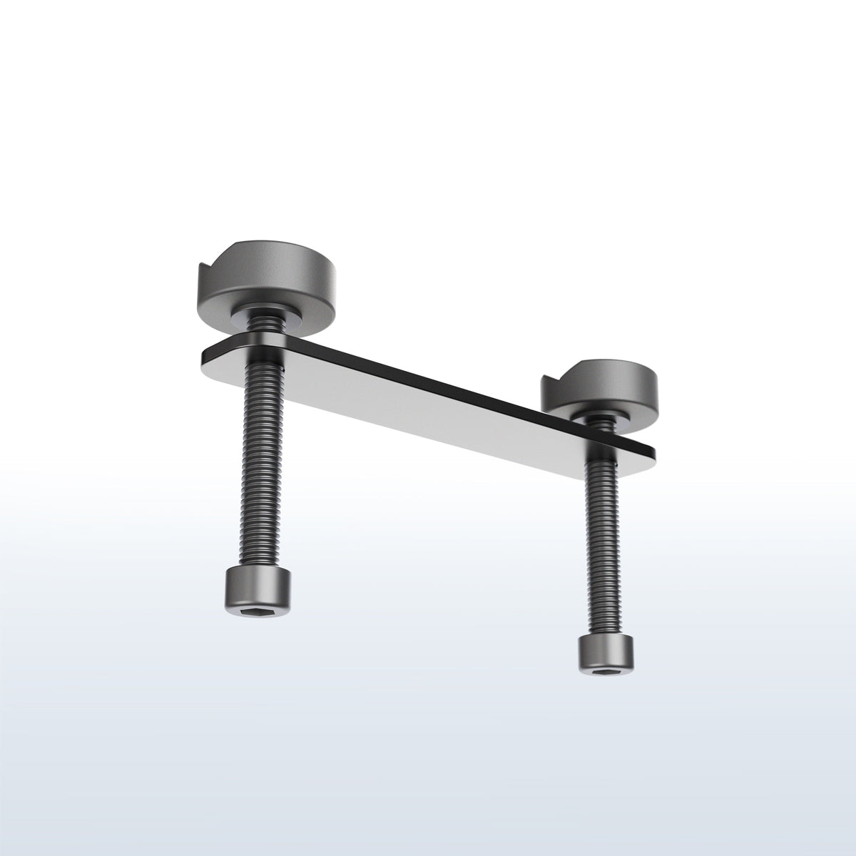 Heavy-duty clamp extension part for securely mounting compatible desk accessories to thicker desktops