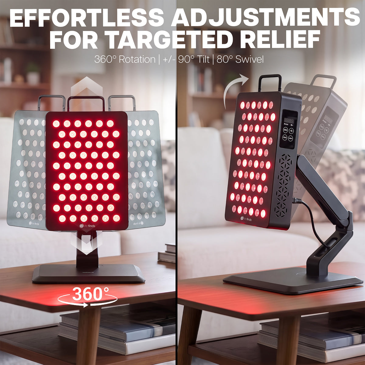 Pneumatic Arm Small Red Light Therapy Desk Stand