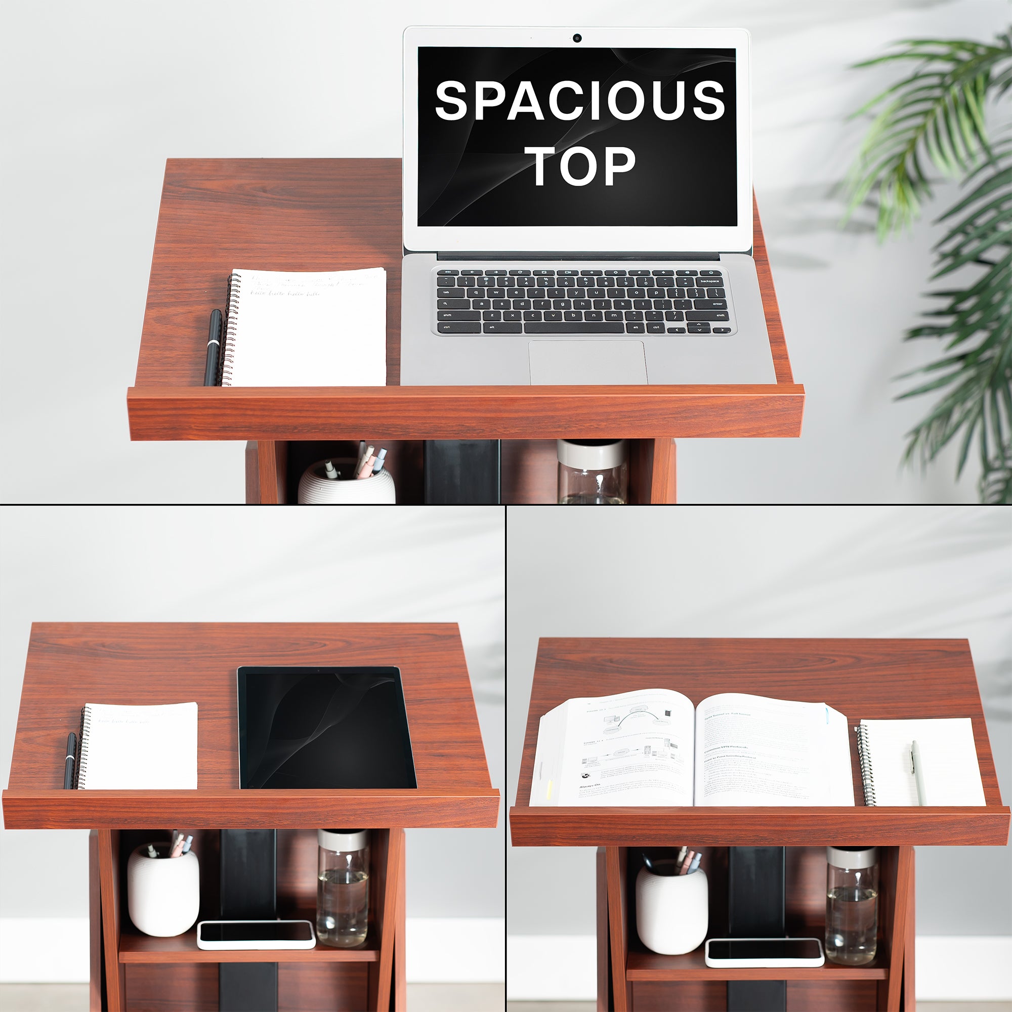 Dark Walnut Height Adjustable Podium