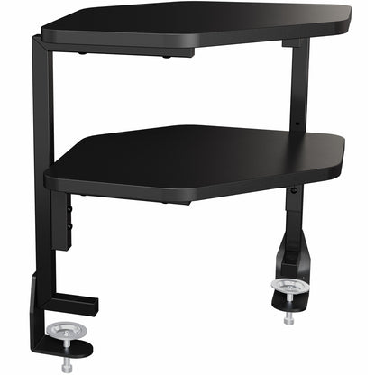 Black corner desk shelf