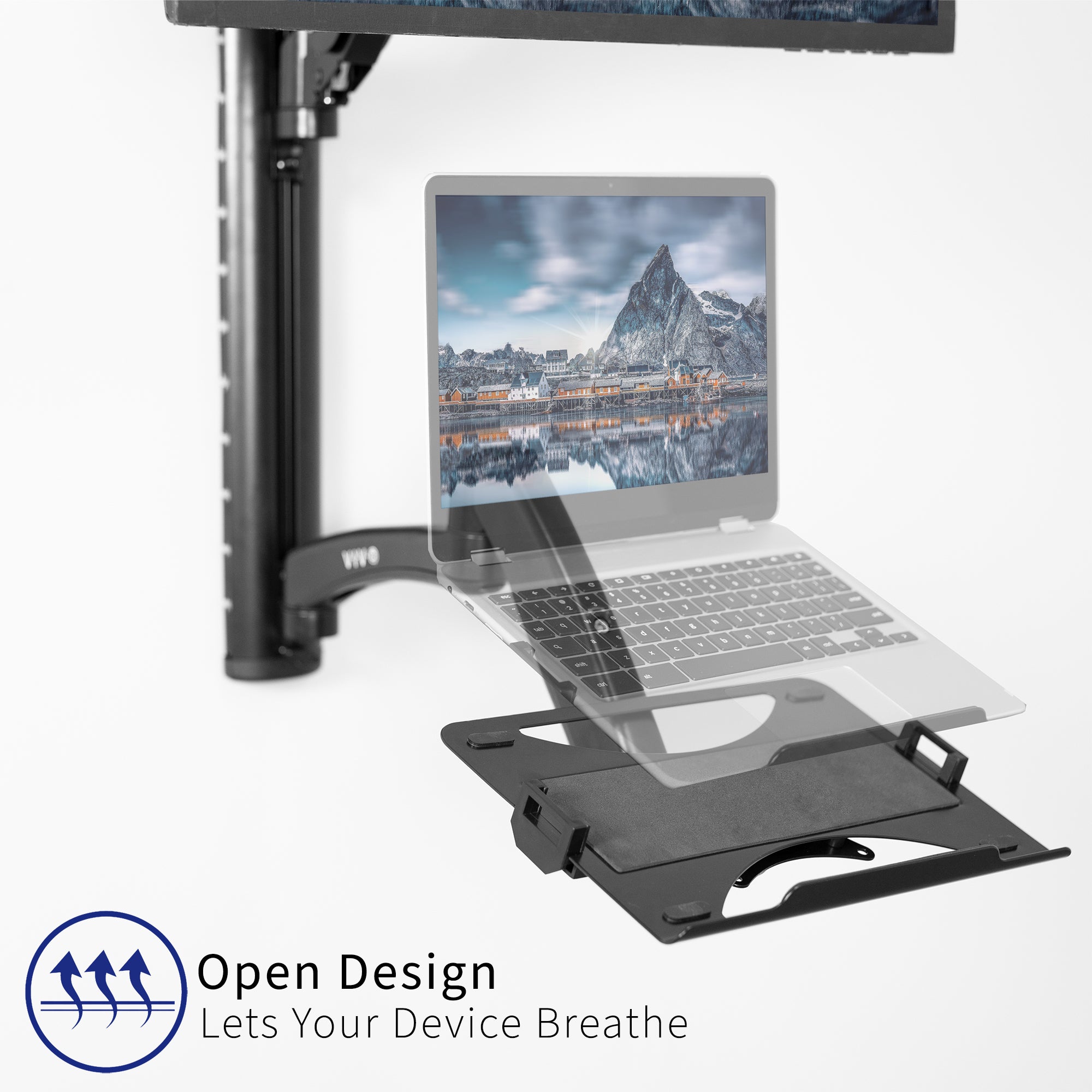 Sit-Stand Wall Mount Counterbalance Height Adjustable Monitor and Laptop Workstation for Screens up to 27 inches