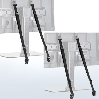Heavy-duty strap cable management for extra secure TV mounting.
