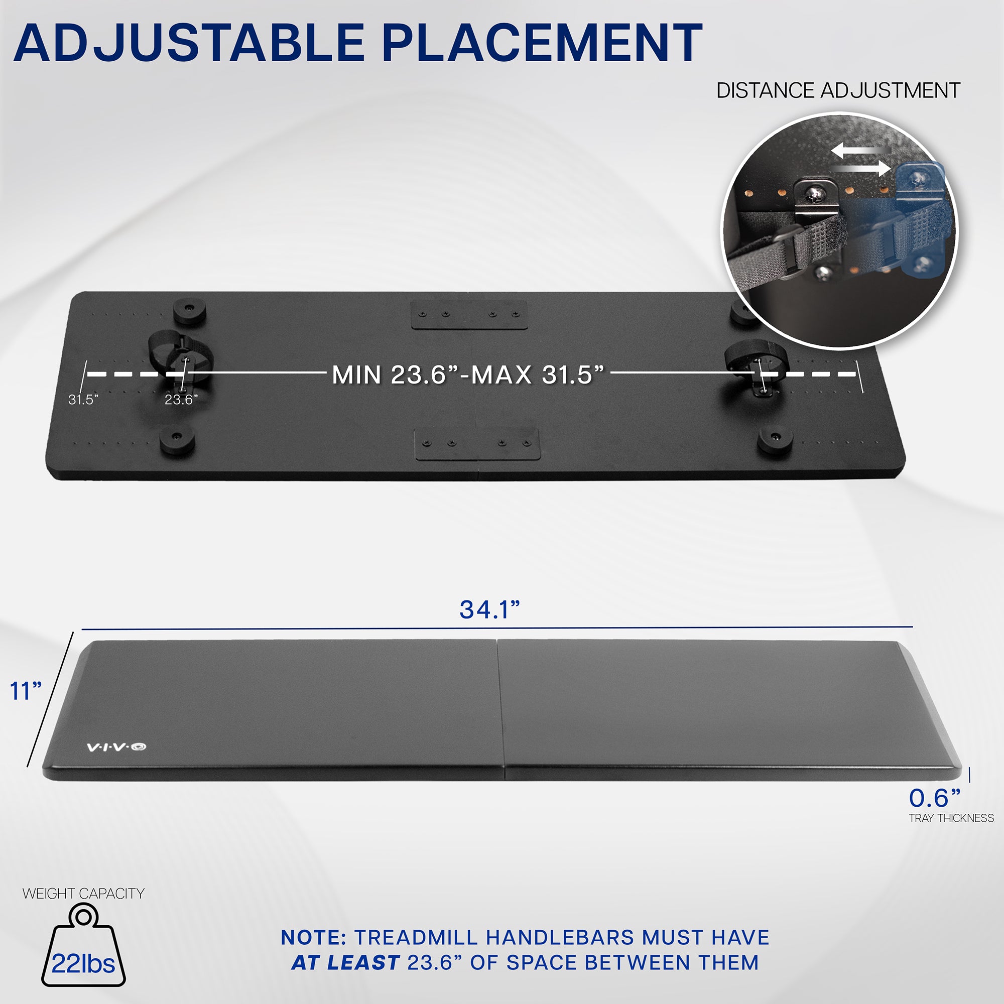 This innovative design, fitting most treadmills on the market, allows you to get your work done while walking, making it possible to study, do homework, research, shop, and more while on the move.