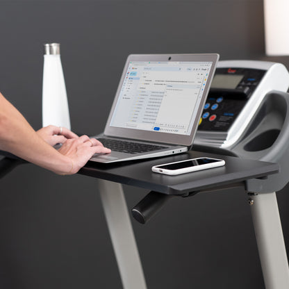 This innovative design, fitting most treadmills on the market, allows you to get your work done while walking, making it possible to study, do homework, research, shop, and more while on the move.