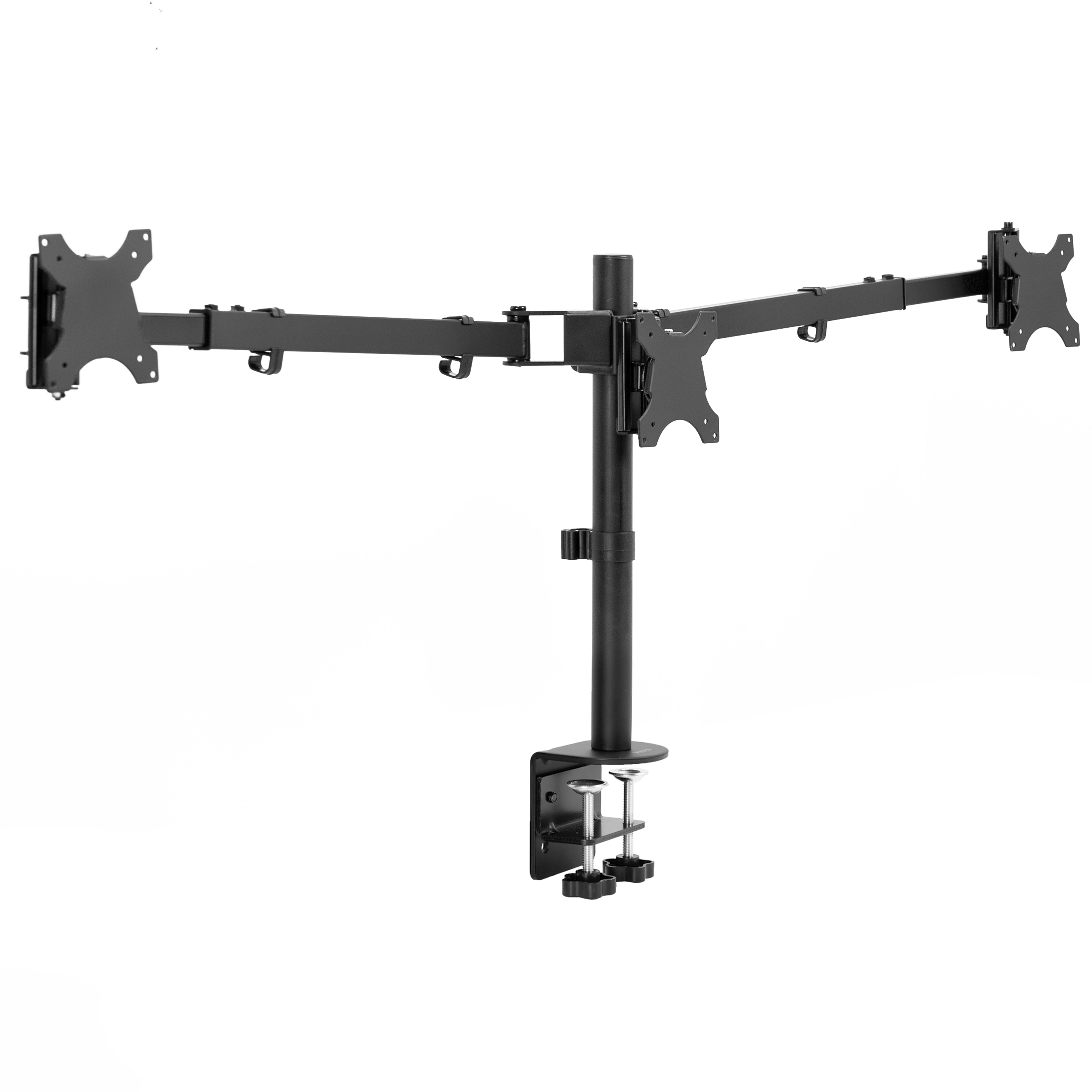 Telescoping Triple Monitor Desk Mount, Heavy Duty Flush-to-Wall Stand