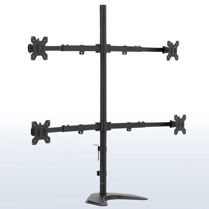 Telescoping Quad Monitor Desk Stand for office, giving you a freestanding flush-with-wall screen display.