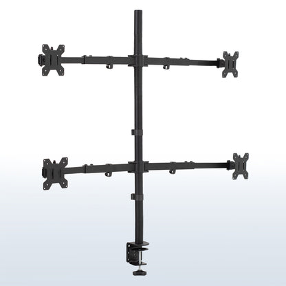 Heavy Duty Telescoping Quad Monitor Desk Mount for office use, giving your screen setup a flush with the wall display.