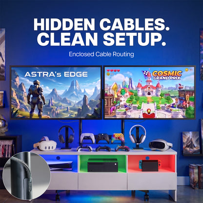 Mobile Dual Horizontal TV Cart - 55” Screens