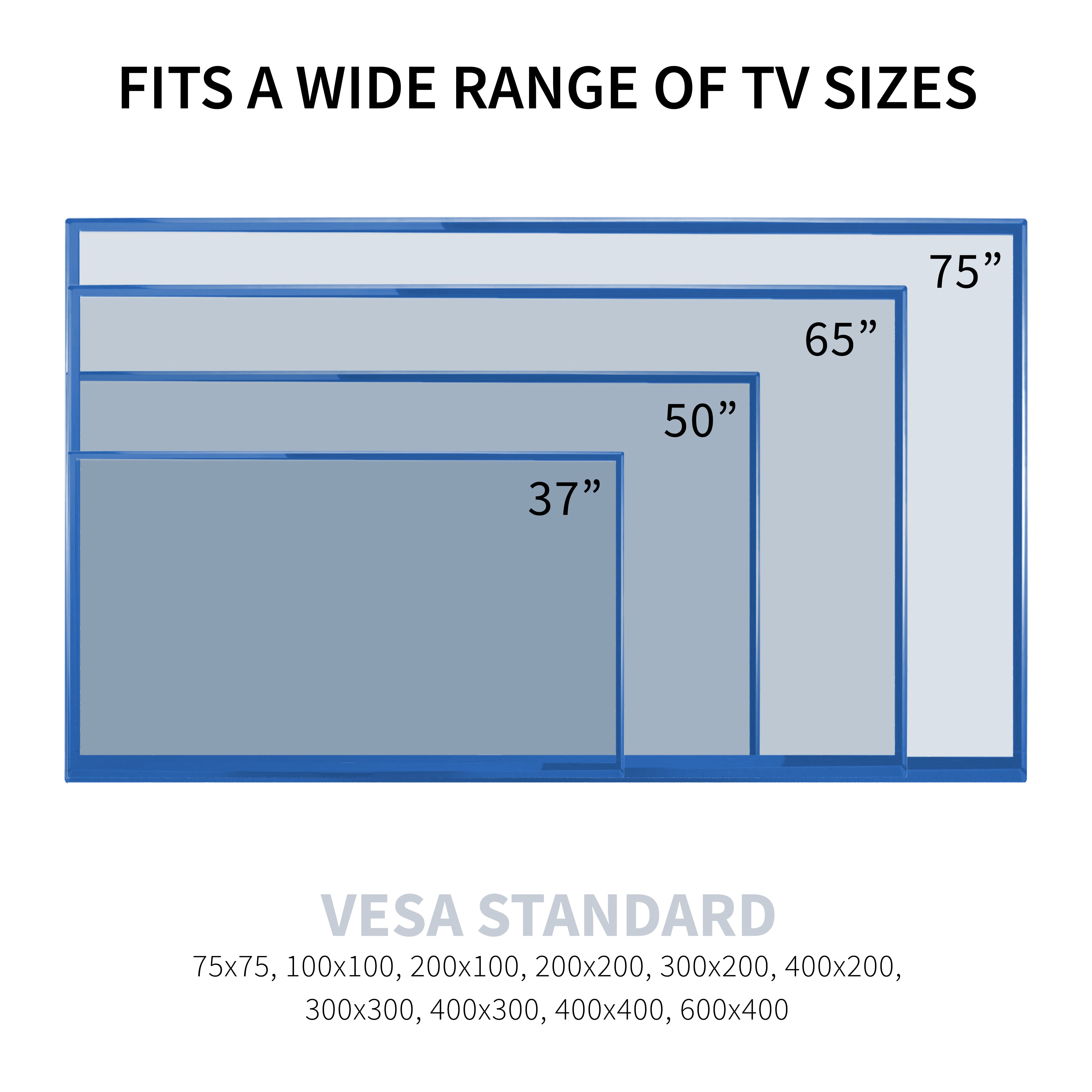 Height Adjustable TV Floor Stand with Shelf