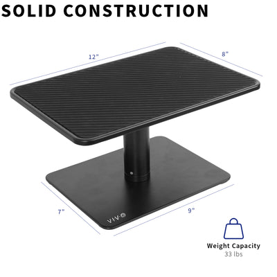 Sturdy desk mount riser for laptop or monitor that provides ergonomic viewing and reduces strain.