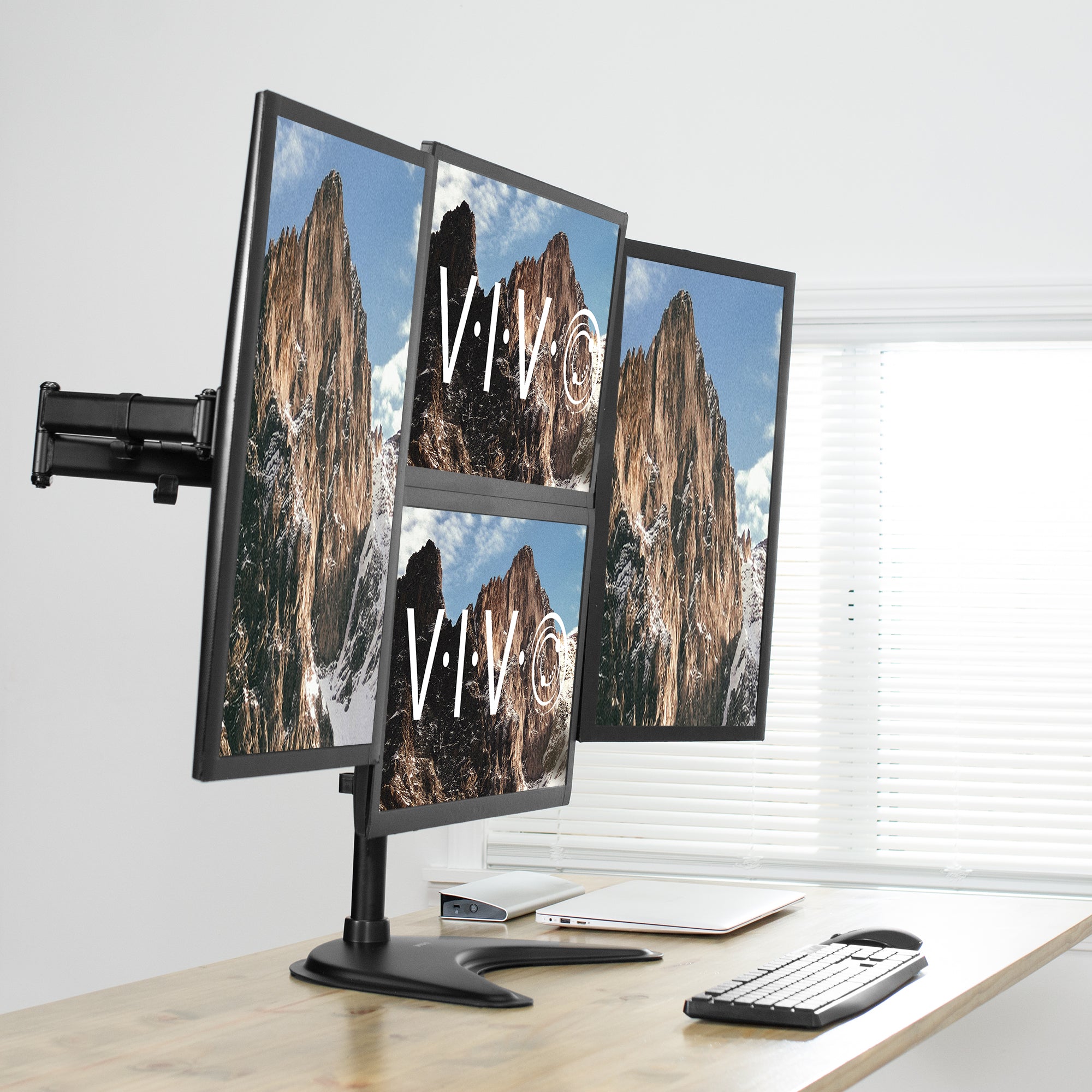 Quad Monitor Desk Stand